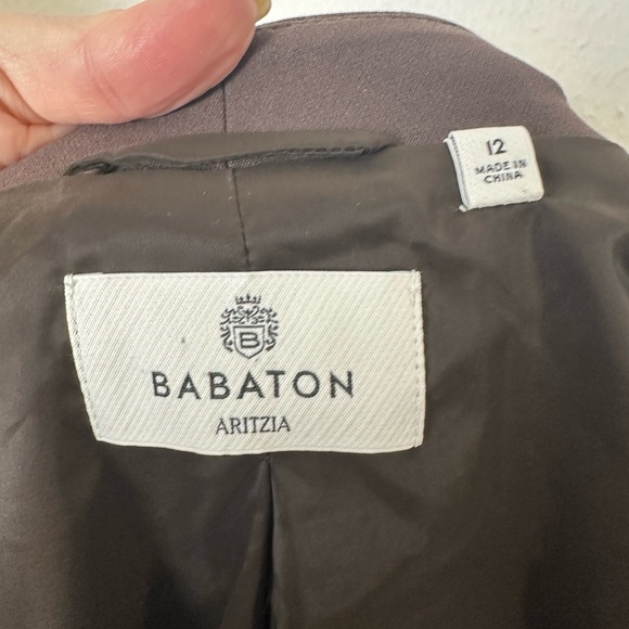 Babaton Aritzia Power Hip Blazer Size 12 Brown Pockets Stretch Mid Length Work - Picture 5 of 11